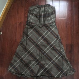 NWT strapless Banana Republic plaid dress